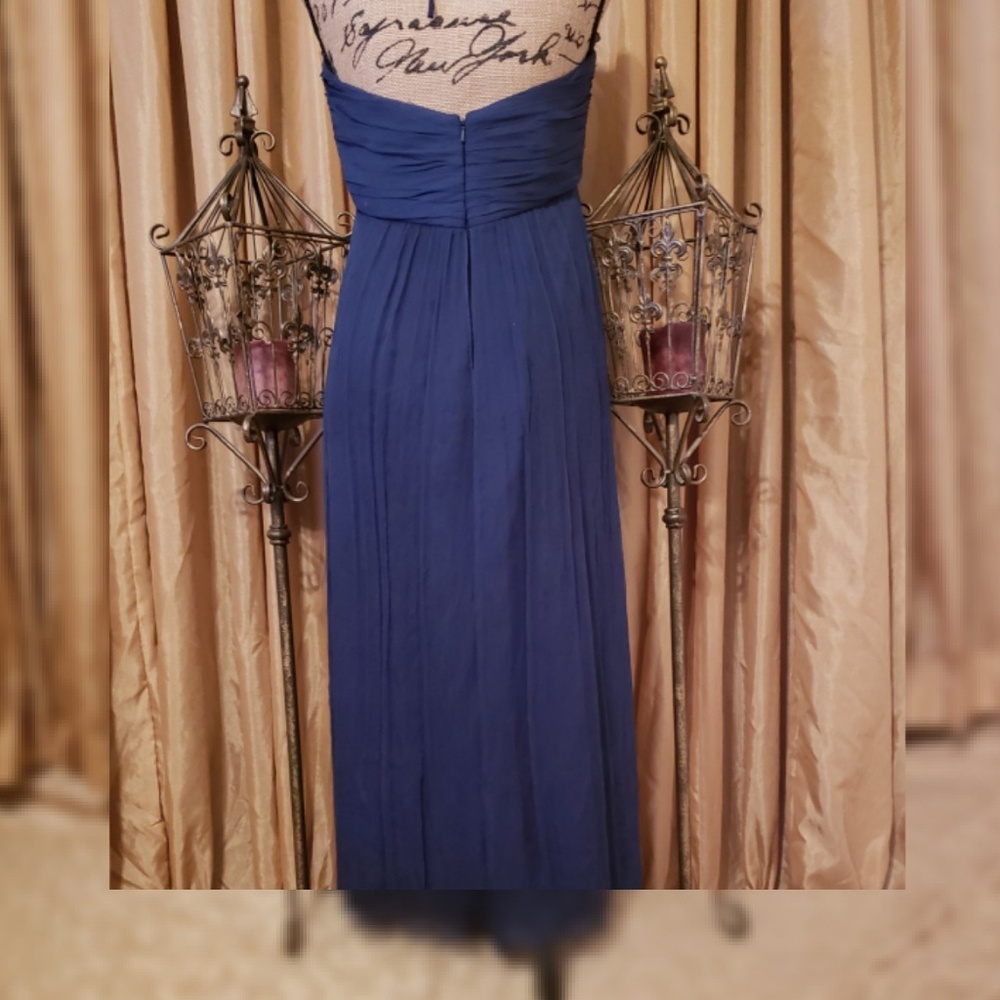 AMSALE Parisian Navy Halter Gown - Picture 3 of 6